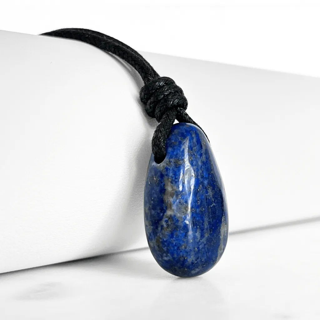 Lapis Lazuli Drop Gemstone Necklace - Celestial Beauty